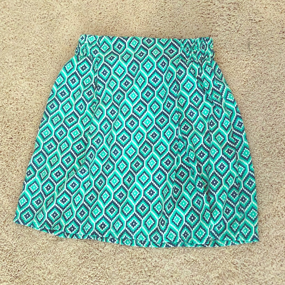 Franchescas Green Patterned Skirt